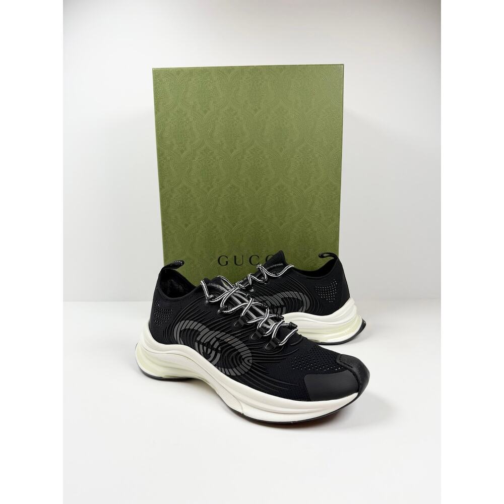 Size 7.5US - Gucci Run Knit Black Sneakers NEW - Picture 2 of 10